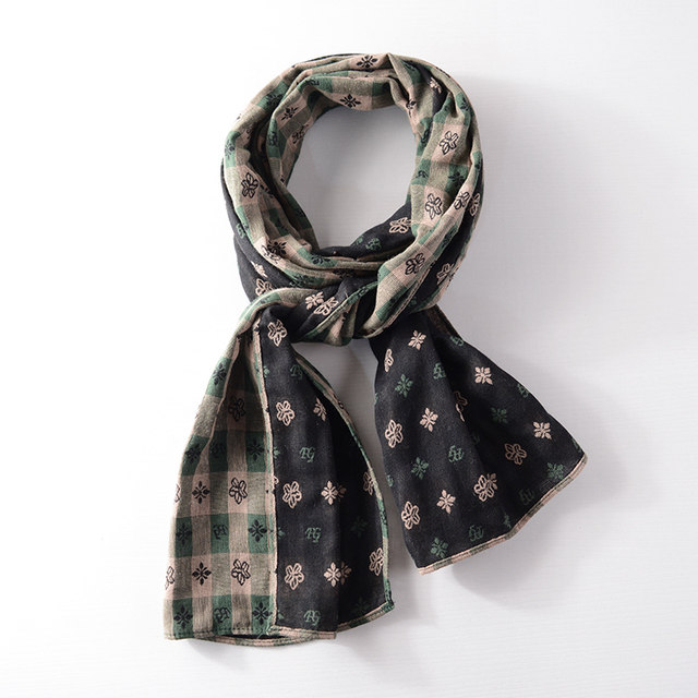 Japanese pure cotton scarf double-sided plaid