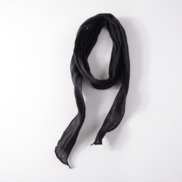 Linen silk scarves for women 2025 new solid color silk scarves for men and women long waistbands and scarves with long decorative strips