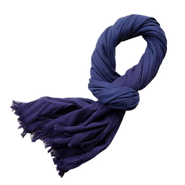 Autumn and winter Japanese style scarf gradient solid color long style for men and women