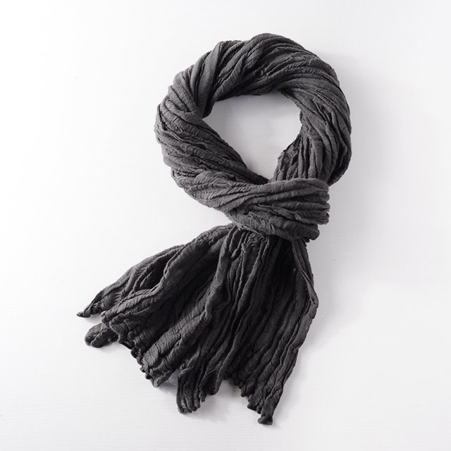 Pleated cotton and linen casual scarves for men and women