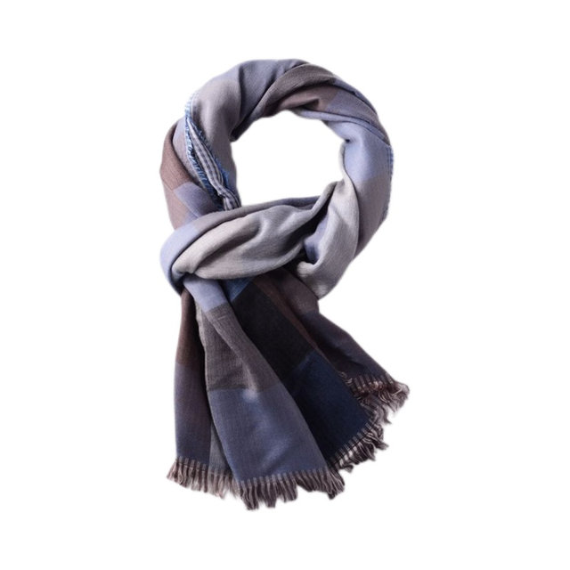 Autumn and winter double-layer Japanese men's double-sided scarf