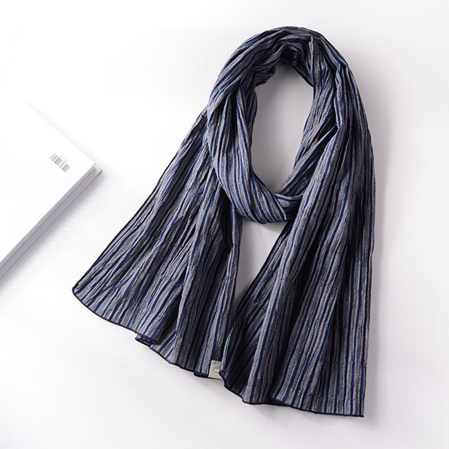 Autumn and winter striped Japanese style men's scarf