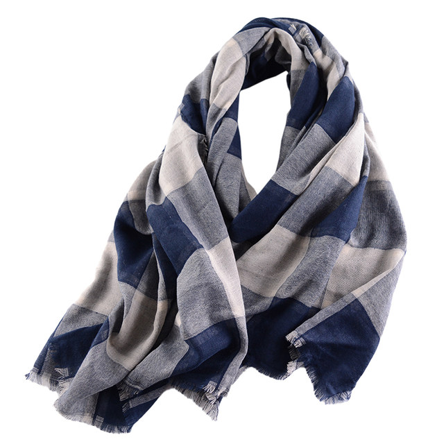 Autumn and winter plaid Japanese style men's scarf