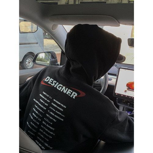 PLTH*冬季加绒加厚抗寒内里羊羔绒连帽金属防风扣情侣连帽卫衣男 - 图0