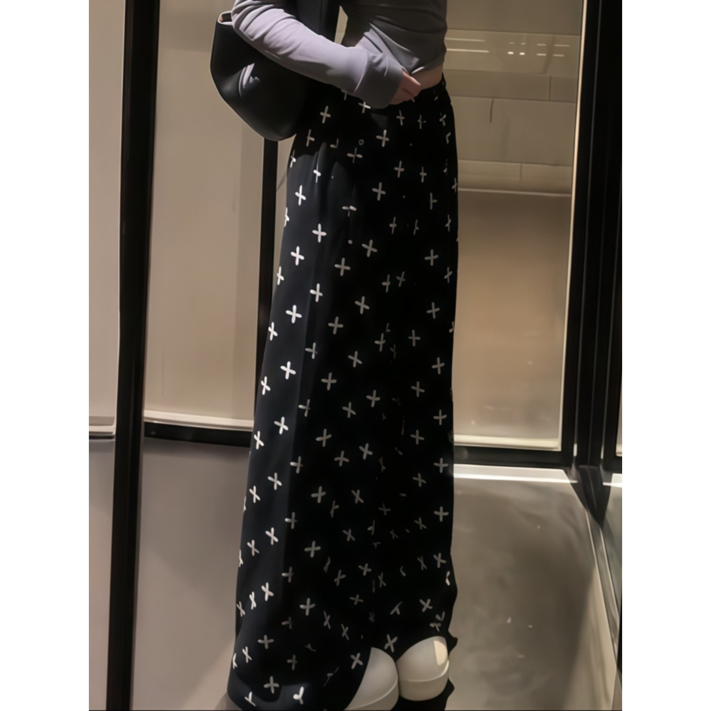 大码胖mm韩系甜辣十字架满印休闲裤女秋季新款宽松阔腿运动长裤潮,淘宝优惠券,粉丝福利购,淘宝优惠卷