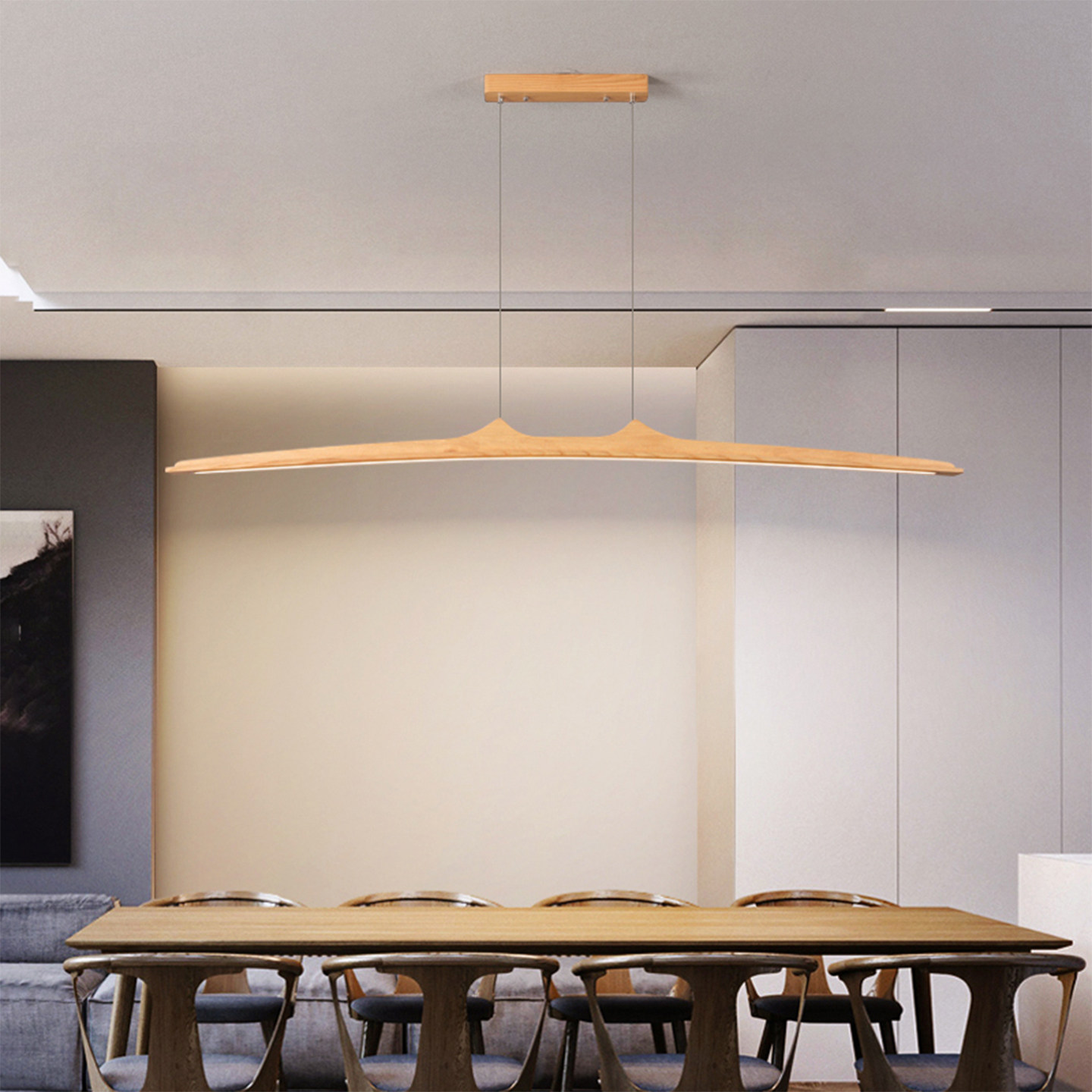 胡桃木餐厅灯吊灯极简新中式一字长条灯禅意书房吧台客厅餐桌吊灯,淘宝优惠券,粉丝福利购,淘宝优惠卷