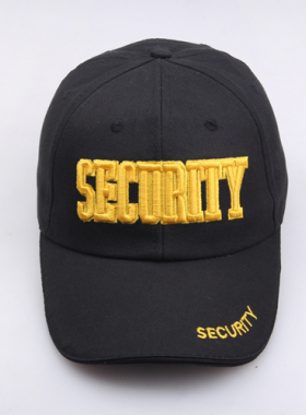 保安工作帽子秋季男款可调节物业门卫SECURITY保安作训帽子女款