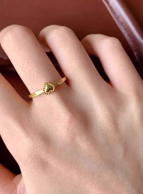 18k黄金小众开口调节戒指