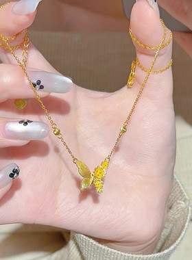 新中式金色蝴蝶锁骨链