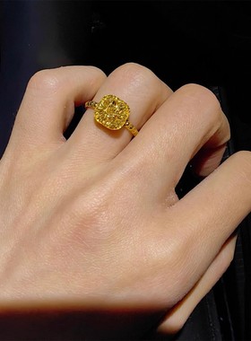 爆闪小方糖戒指女开口素圈