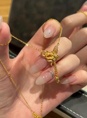 新中式复古灵蛇与蝴蝶锁骨链