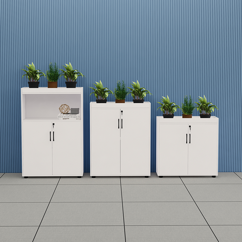 办公室隔断柜绿植文件柜资料柜花槽柜储物木质矮柜子白色边柜车间 - 图2