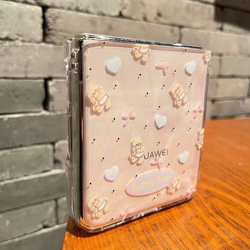 适用华为pocket2手机壳创意小熊透明OPPOFINDN2/N3FLIP折叠屏高级,淘宝优惠券,粉丝福利购,淘宝优惠卷