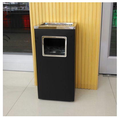 不锈钢酒店垃圾桶圆形大堂立式吸烟户外果皮箱方形带内桶酒店电梯 - 图0
