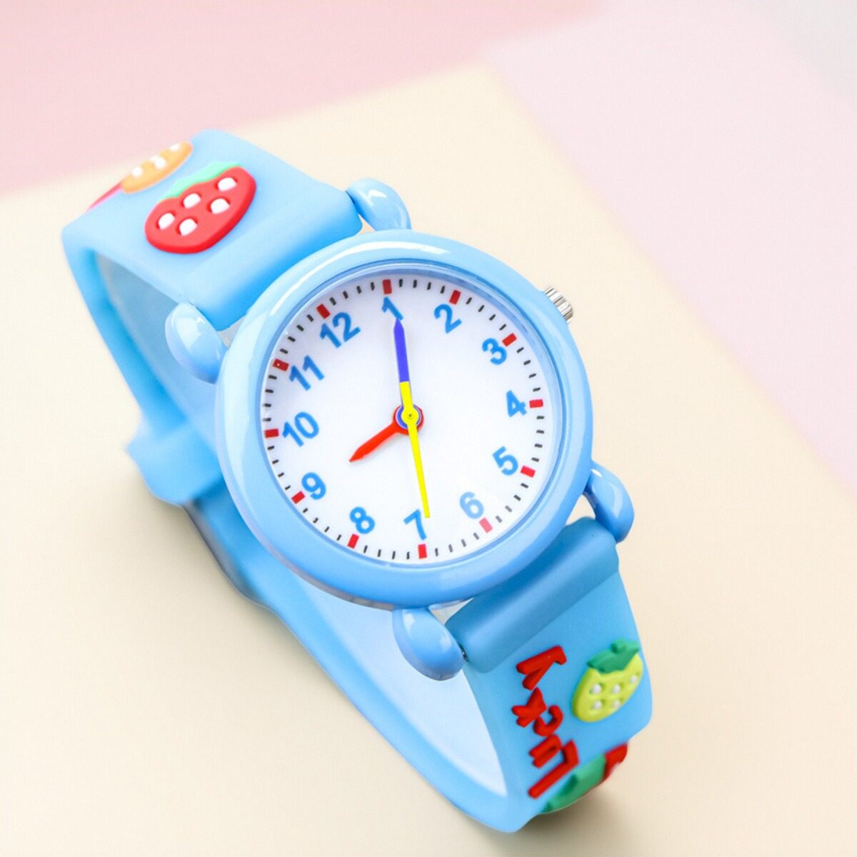 儿童手表女孩可爱草莓指针式防水电子表女童宝宝幼儿园小朋友潮表,淘宝优惠券,粉丝福利购,淘宝优惠卷