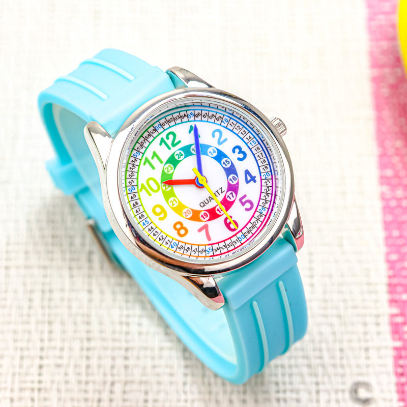 儿童手表男女孩糖果色防水石英表小学生女生指针式电子表考试专用,淘宝优惠券,粉丝福利购,淘宝优惠卷
