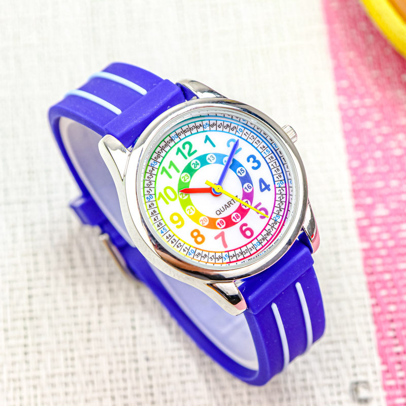 儿童手表男女孩糖果色防水石英表小学生女生指针式电子表考试专用,淘宝优惠券,粉丝福利购,淘宝优惠卷