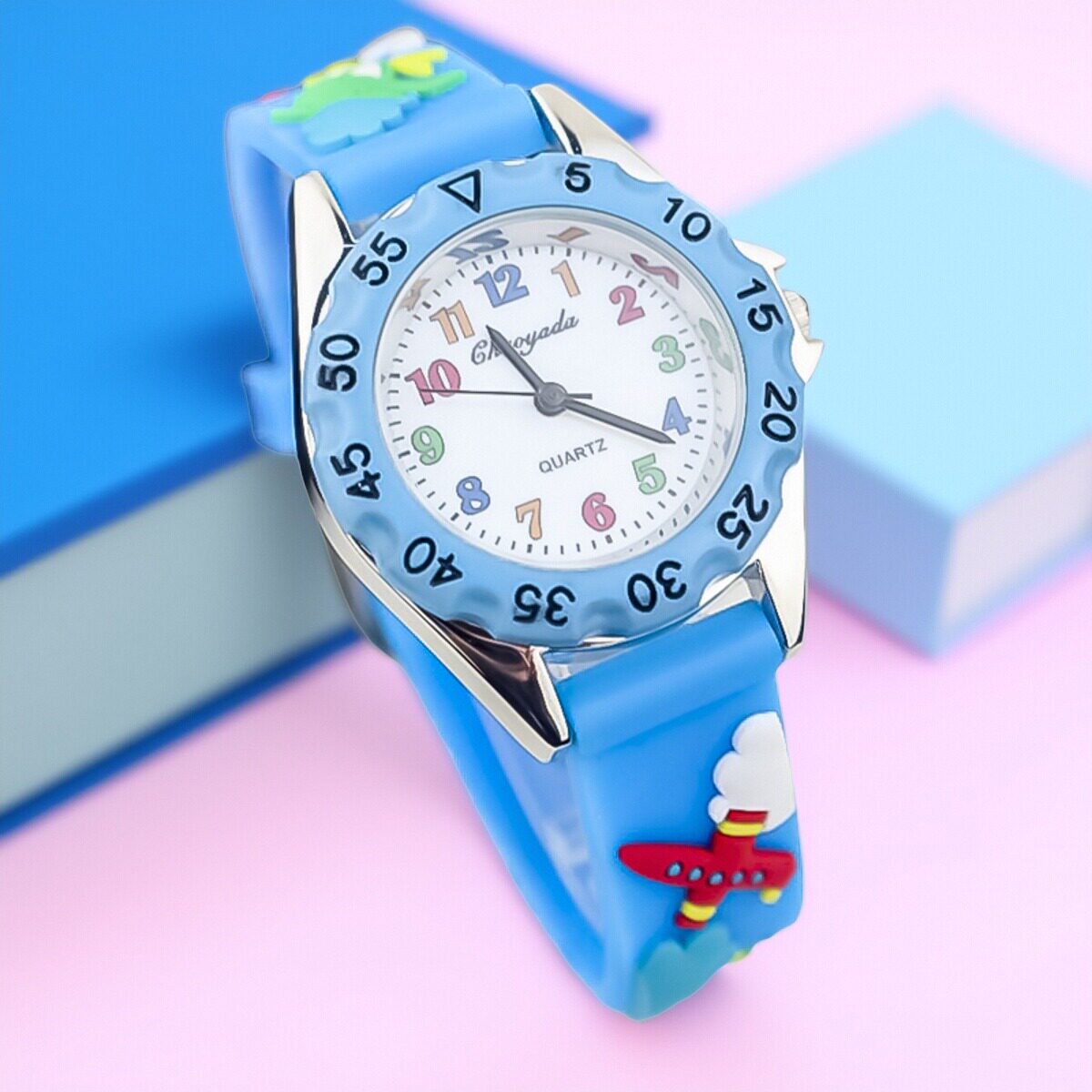 韩版儿童飞机防水夜光手表时尚男女孩小学生学习时间石英电子腕表,淘宝优惠券,粉丝福利购,淘宝优惠卷