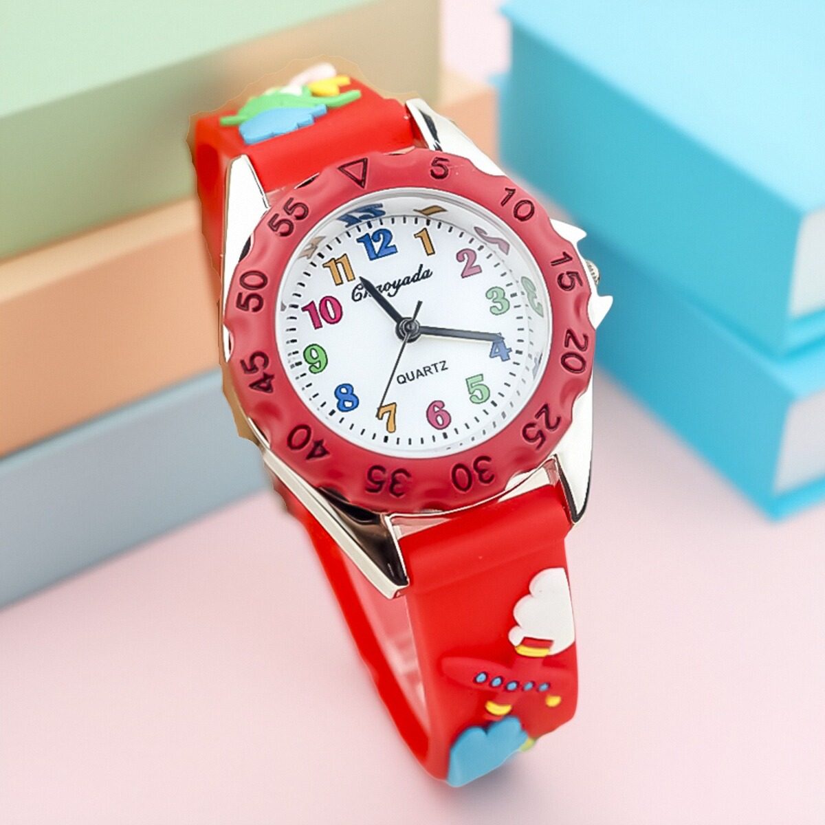 韩版儿童飞机防水夜光手表时尚男女孩小学生学习时间石英电子腕表,淘宝优惠券,粉丝福利购,淘宝优惠卷