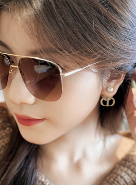 复古双梁偏光近视墨镜女