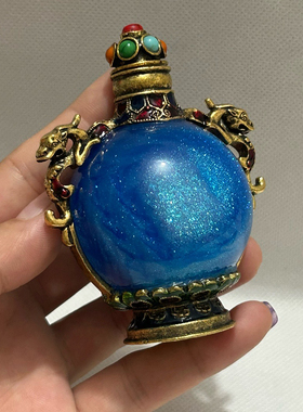 古玩收藏仿古铜鼻烟壶藏式特色手工艺品居家客厅装饰古玩摆件