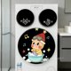 Cute three-tub washing machine stickers lazy three-tub washing machine shell decorative stickers waterproof traceless electrostatic stickers