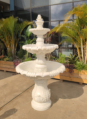 欧式风大型多层鱼池别墅婚庆摆件