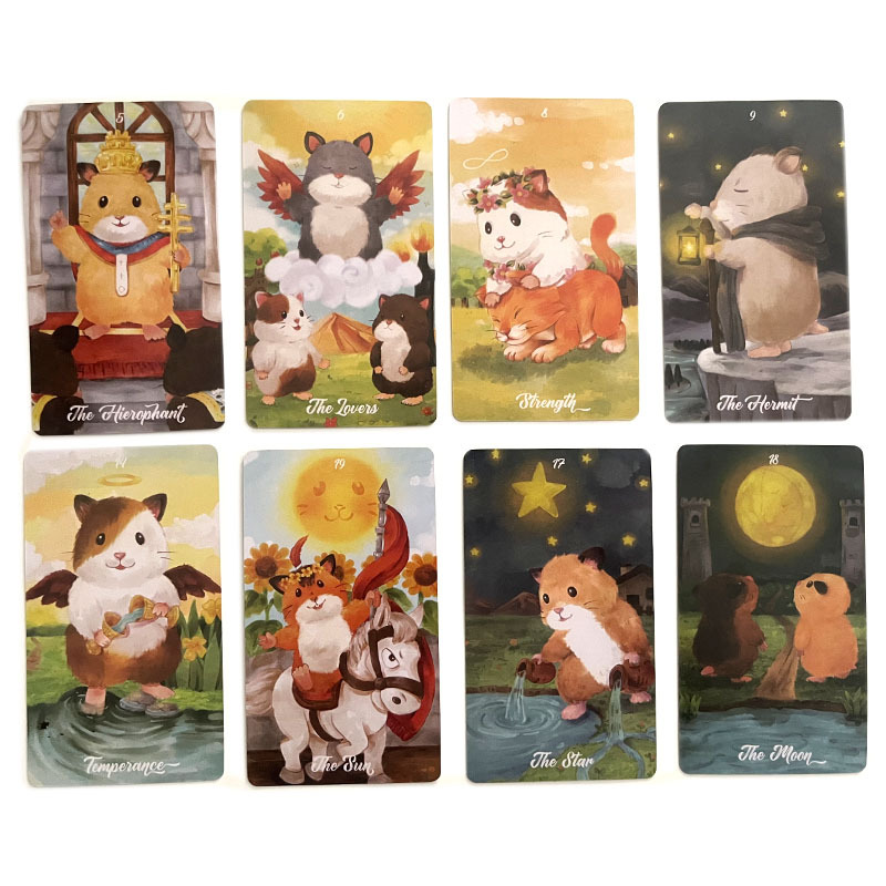 小仓鼠塔罗牌Hams Tarot英文桌游10.3*6cm-图0