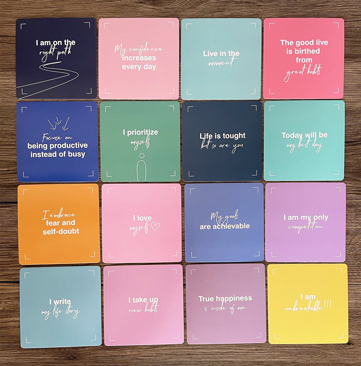 日常鼓励卡片 Daily Inspiration Cards英文激励肯定卡60张白卡纸