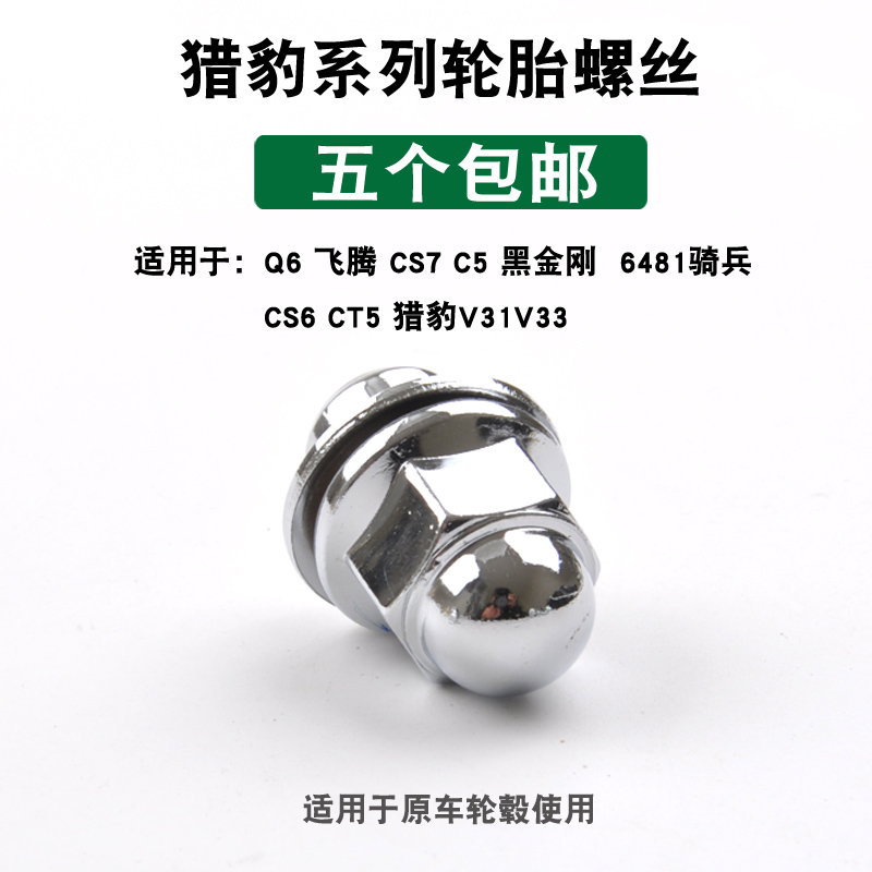 猎豹V31V32V33V73轮胎螺丝CS10 CS9 CT7 CT5 Q6黑金刚奇 骑兵螺帽 - 图0