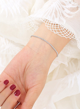 S925纯银满天星手链女简约学生小清新冷淡风小众设计可调节手饰