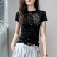 ເສື້ອຍືດແຂນສັ້ນ Gebei Shang polka dot versatile Street ສໍາລັບແມ່ຍິງ