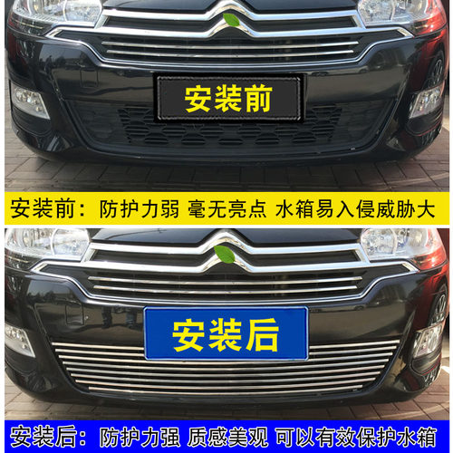 雪铁龙C5中网防虫网改装饰条 汽车用品前脸格栅防护配件前杠亮条 - 图1