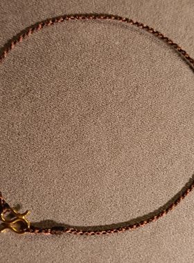 手绳手工编织18k纯金au750微暗红绳多款极细S扣调节素绳藏式礼物