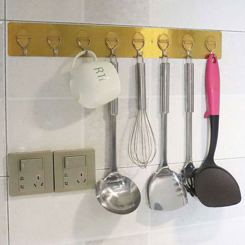 挂钩一连排8钩长条强力无痕粘胶墙壁挂墙上吸盘浴室免打孔承重强 - 图0