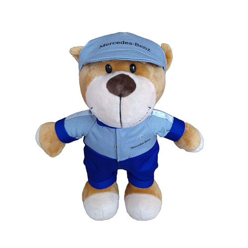 新款奔驰小熊公仔玩偶汽车4S店车载装饰礼品毛绒玩具布娃娃头盔熊 - 图0