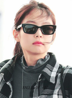 偏光方形男女奶白色眼镜小框韩版