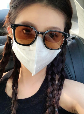 防紫外线方形男女腮红色墨镜新品