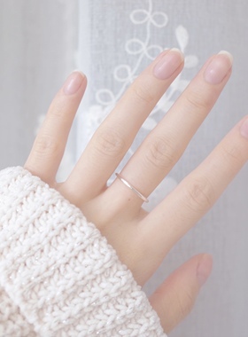 光面素圈足银999对戒ins情侣