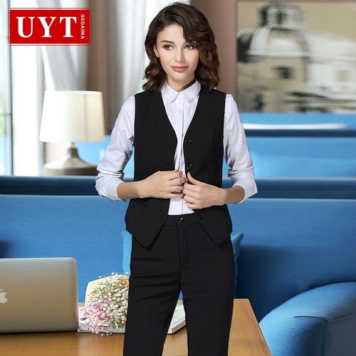 Комплект, осенний демисезонный пиджак классического кроя, жилет для работы, классический костюм