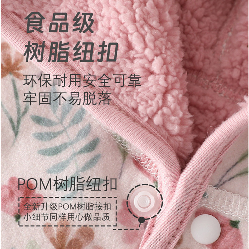 婧麒婴儿半边绒连体衣宝宝家居服冬季加绒保暖宝宝内穿按扣长袖冬,淘宝优惠券,粉丝福利购,淘宝优惠卷