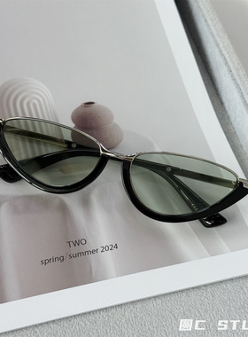 时髦老钱风复古半框豹纹墨镜圆脸