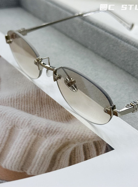 欧美高级感无框茶色墨镜时髦复古