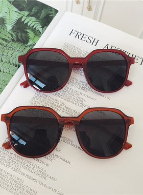 ins框圆脸墨镜百搭复古度假拍照