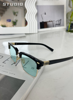 气质方框高级感墨镜可配近视