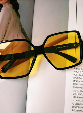 墨镜超大框复古风凹造型太阳镜