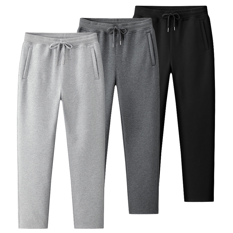 男子针织纯棉卫裤春秋季灰色加绒裤 哥思达休闲裤