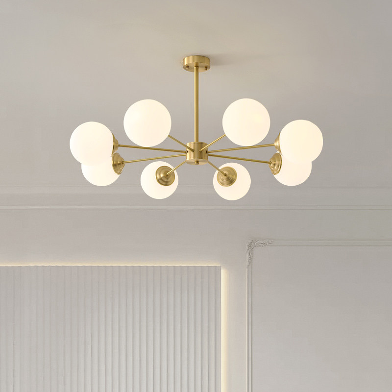 全铜北欧风灯具家用大气魔豆客厅吊灯简约现代圆球轻奢卧室餐厅灯,淘宝优惠券,粉丝福利购,淘宝优惠卷