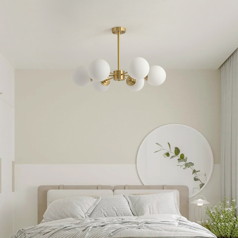 全铜北欧风灯具家用大气魔豆客厅吊灯简约现代圆球轻奢卧室餐厅灯,淘宝优惠券,粉丝福利购,淘宝优惠卷