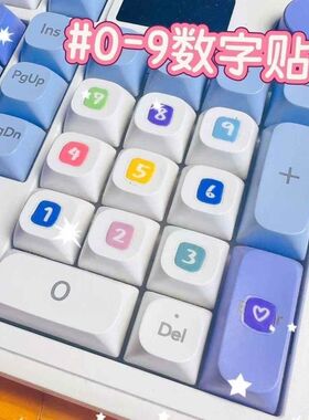 diy字母键盘数字贴纸英文字母果冻美甲英文数字键盘ins